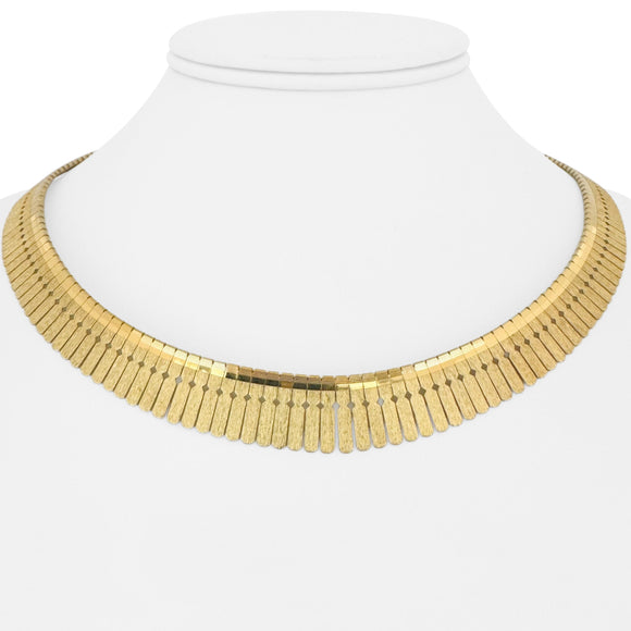 18k Yellow Gold 52.6g Solid Heavy Vintage Cleopatra Link Necklace 17