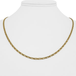 18k Yellow Gold 4.9g Hollow Light 2.5mm Fancy Curb Link Necklace Italy 19.5"