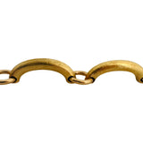18k Yellow Gold 37g Brushed Finish Vintage Curved Bar Link Bracelet Italy 7.75"