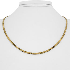 14k Yellow Gold 13.6g Solid Vintage 2.8mm Flattened Box Link Necklace Italy 19"