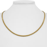 14k Yellow Gold 13.6g Solid Vintage 2.8mm Flattened Box Link Necklace Italy 19"