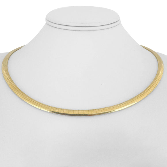 14k Yellow Gold 32.9g Solid Heavy 5mm Omega Necklace Italy 18