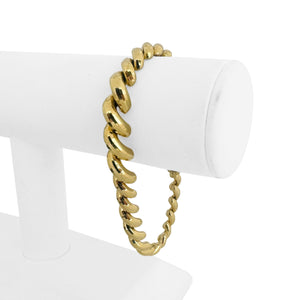 14k Yellow Gold 13.8g Beveled Graduated San Marco Link Bracelet Peru 7.75"