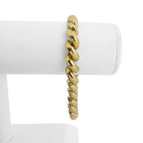 14k Yellow Gold 13.8g Beveled Graduated San Marco Link Bracelet Peru 7.75"