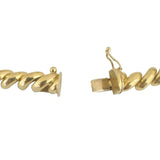 14k Yellow Gold 13.8g Beveled Graduated San Marco Link Bracelet Peru 7.75"
