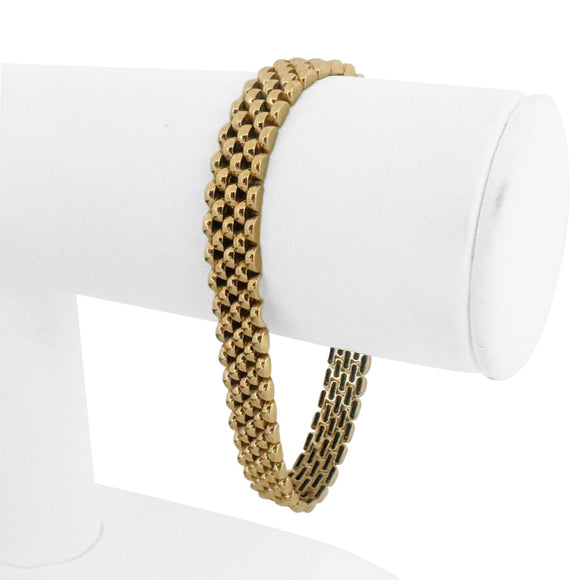 14k Yellow Gold 20.3g Heavy Mesh Tight Panther Link Bracelet 7