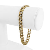 14k Yellow Gold 25.8g Solid Heavy 7.5mm Curb Link Bracelet 7.75"