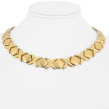 14k Yellow Gold 42.7g Heavy Thick Hugs and Kisses XO Link Necklace Italy 17"