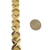 14k Yellow Gold 42.7g Heavy Thick Hugs and Kisses XO Link Necklace Italy 17"