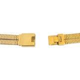 14k Yellow Gold 78g Very Heavy Vintage Double Strand Squared Snake Necklace 15"