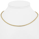 14k Yellow and White Gold 6.5g Two Tone Beaded Link Necklace 16"