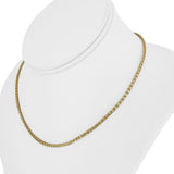 14k Yellow and White Gold 6.5g Two Tone Beaded Link Necklace 16"