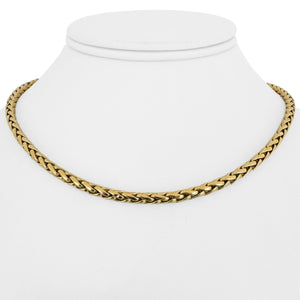 14k Yellow Gold 14g Ladies Polished 4mm Wheat Link Chain Necklace Italy 16"
