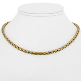 14k Yellow Gold 14g Ladies Polished 4mm Wheat Link Chain Necklace Italy 16"