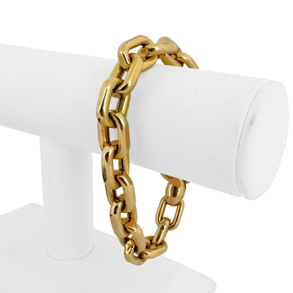 14k Yellow Gold 31.7g Thick Vintage 12mm Cable Link Bracelet Italy 8.5