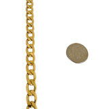 14k Yellow Gold 13.8g Solid Flat Men's 7mm Curb Link Bracelet 8.5"