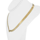 14k Yellow Gold 31.8g Solid Heavy 6mm Herringbone Link Drop V Necklace Italy 18"
