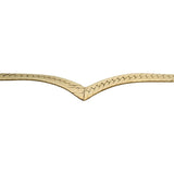 14k Yellow Gold 31.8g Solid Heavy 6mm Herringbone Link Drop V Necklace Italy 18"