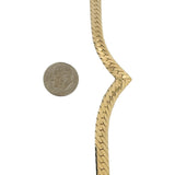 14k Yellow Gold 31.8g Solid Heavy 6mm Herringbone Link Drop V Necklace Italy 18"