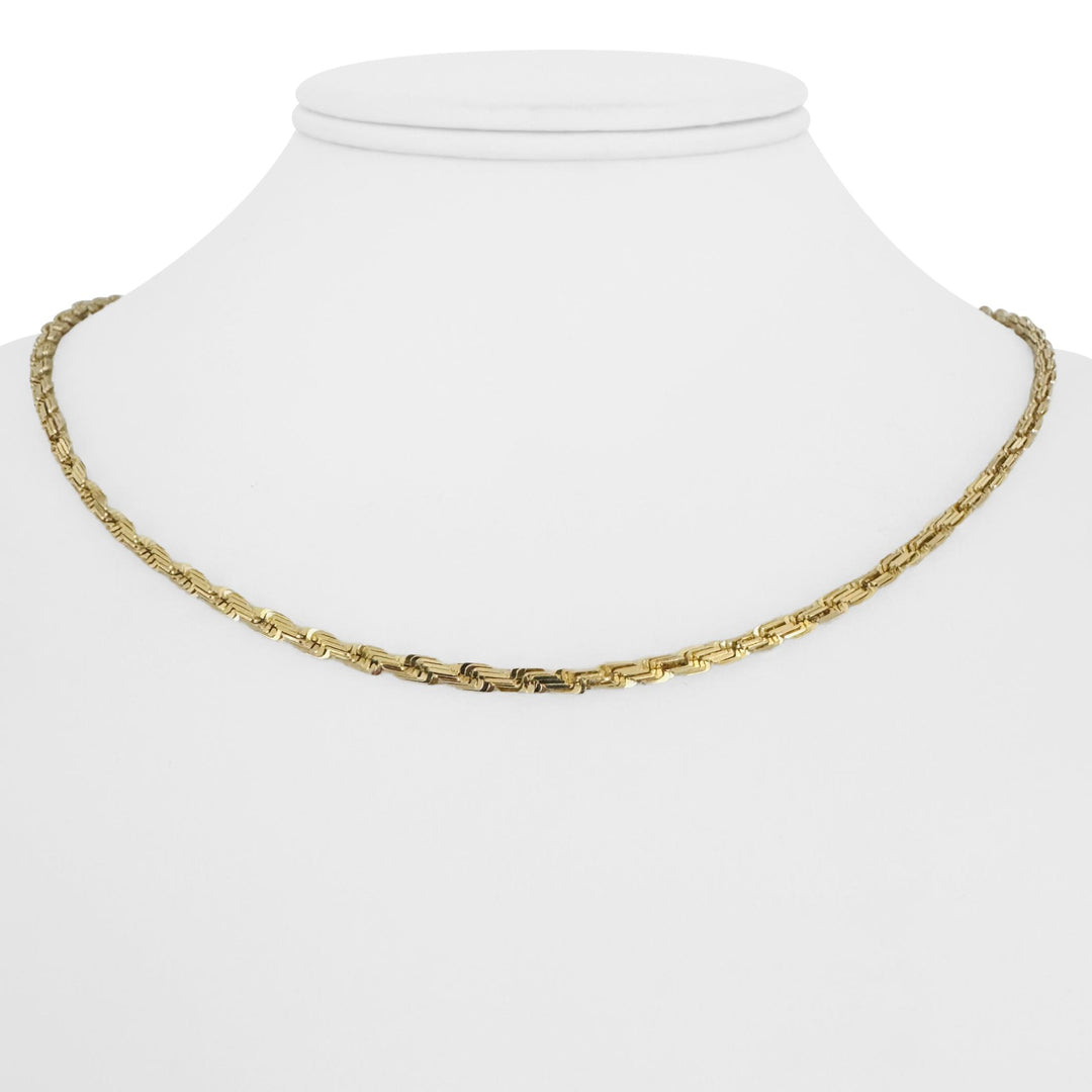 14k Yellow Gold 11g Solid Squared Edge 2.8mm Rope Chain Necklace 18"