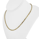 14k Yellow Gold 11g Solid Squared Edge 2.8mm Rope Chain Necklace 18"