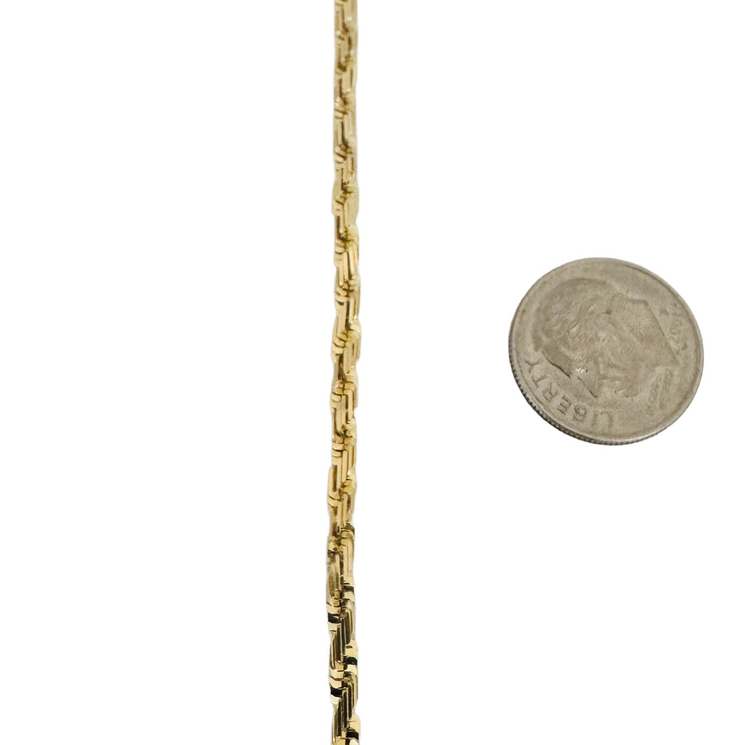 14k Yellow Gold 11g Solid Squared Edge 2.8mm Rope Chain Necklace 18"