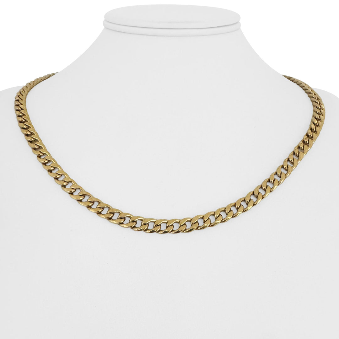 14k Yellow Gold 15.8g Hollow 5.5mm Curb Link Chain Necklace Italy 19.5"