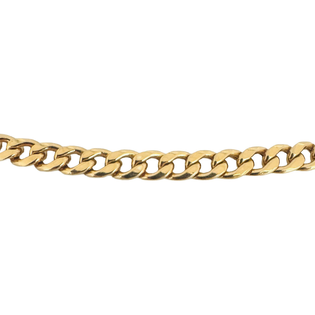 14k Yellow Gold 15.8g Hollow 5.5mm Curb Link Chain Necklace Italy 19.5"