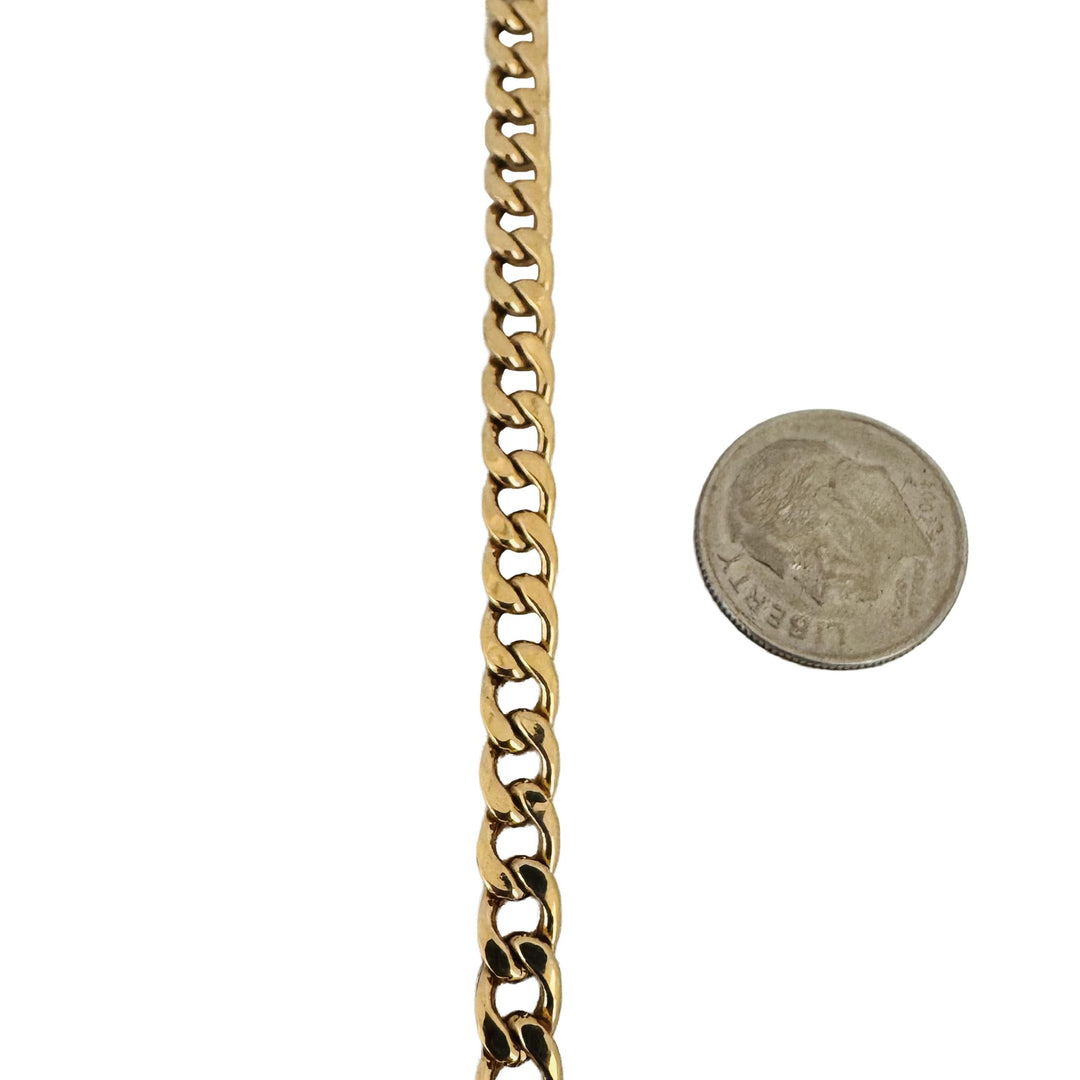 14k Yellow Gold 15.8g Hollow 5.5mm Curb Link Chain Necklace Italy 19.5"