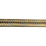 14k Yellow White and Rose Gold 43.3g Heavy Fancy Link Strap Bracelet Italy 7"