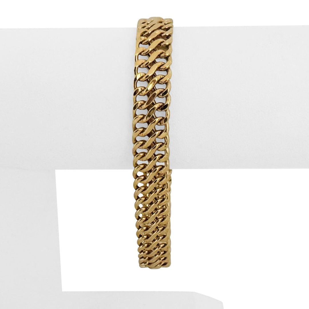 14k Yellow Gold 9g Vintage Ladies 10mm Fancy Curb Link Bracelet Italy 7.5"
