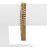 14k Yellow Gold 9g Vintage Ladies 10mm Fancy Curb Link Bracelet Italy 7.5"