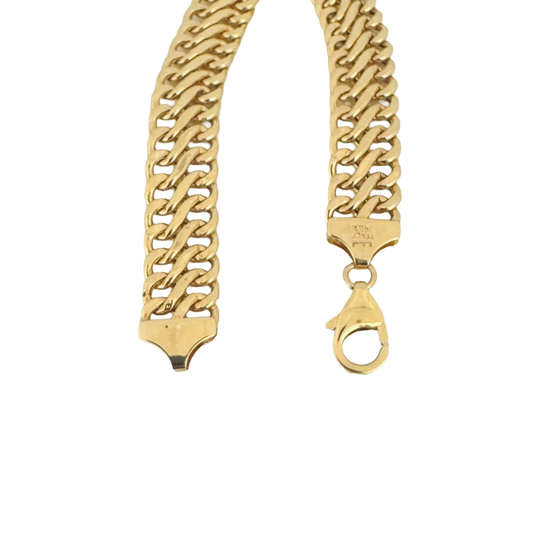 14k Yellow Gold 9g Vintage Ladies 10mm Fancy Curb Link Bracelet Italy 7.5"