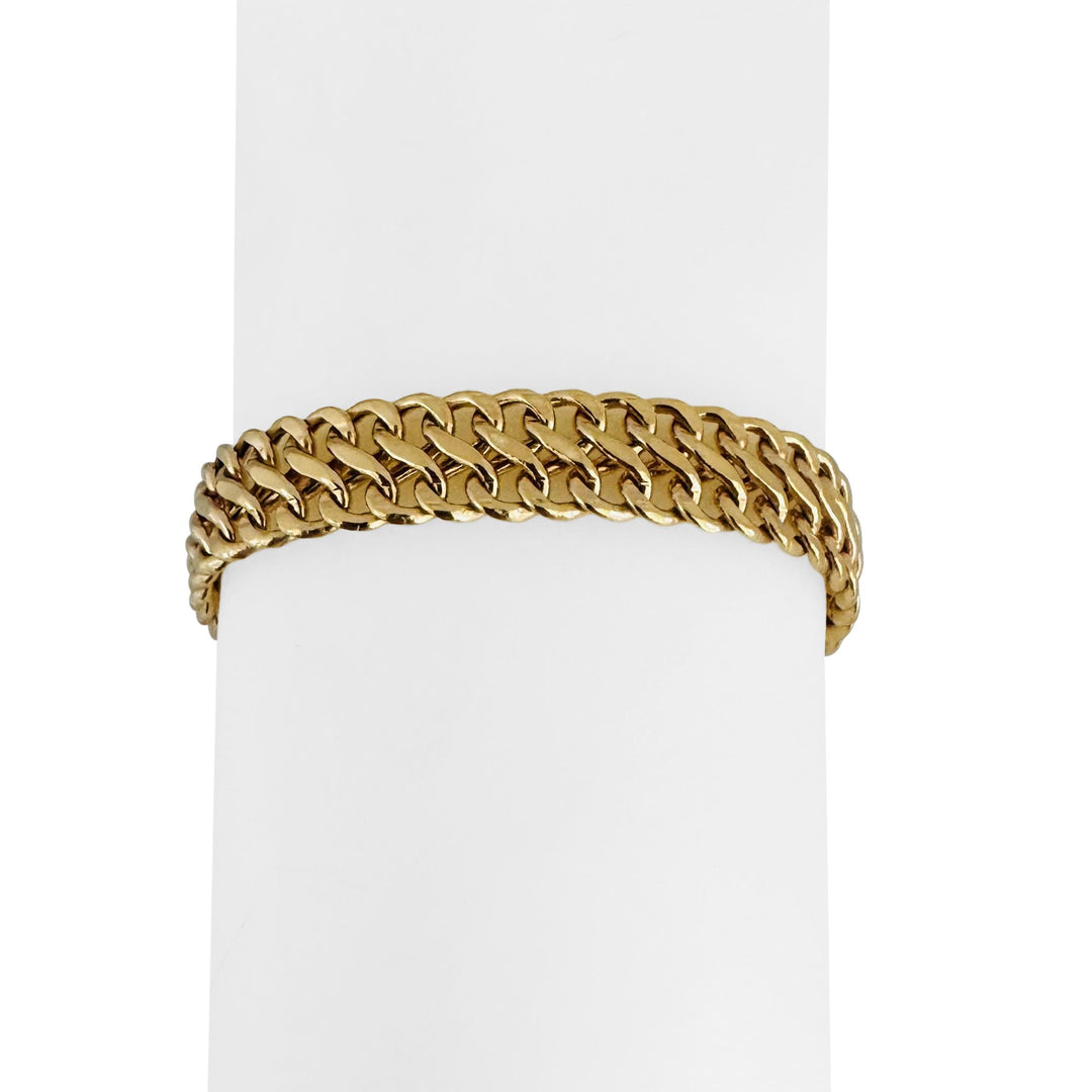 14k Yellow Gold 9g Vintage Ladies 10mm Fancy Curb Link Bracelet Italy 7.5"