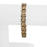 14k Yellow Gold 10.1g Vintage Milor 9mm Fancy Link Bracelet Italy 7"
