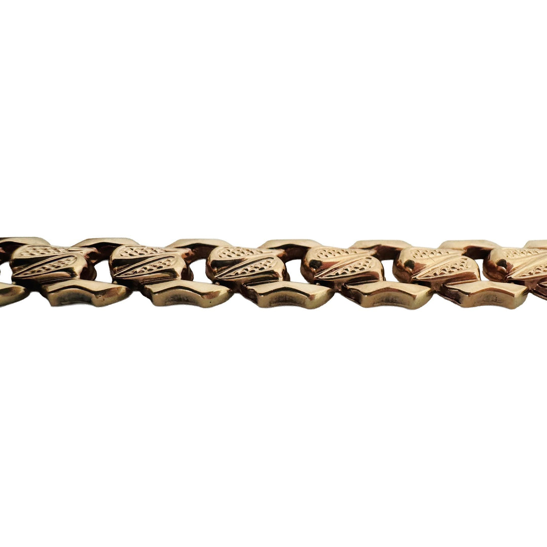 14k Yellow Gold 10.1g Vintage Milor 9mm Fancy Link Bracelet Italy 7"