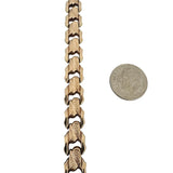 14k Yellow Gold 10.1g Vintage Milor 9mm Fancy Link Bracelet Italy 7"