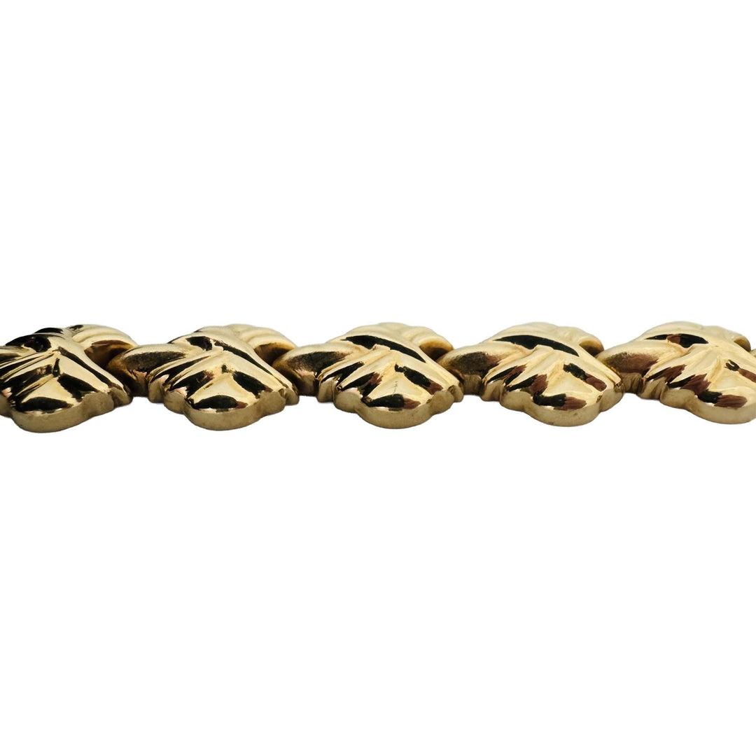 14k Yellow Gold 18.6g Vintage Polished 12mm Fancy Link Bracelet Italy 7.25"