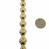 14k Yellow Gold 18.6g Vintage Polished 12mm Fancy Link Bracelet Italy 7.25"