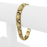 14k Yellow Gold 18.1g Vintage Polished 9mm Fancy Link Bracelet Italy 7"
