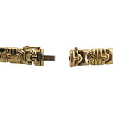 14k Yellow Gold 18.1g Vintage Polished 9mm Fancy Link Bracelet Italy 7"