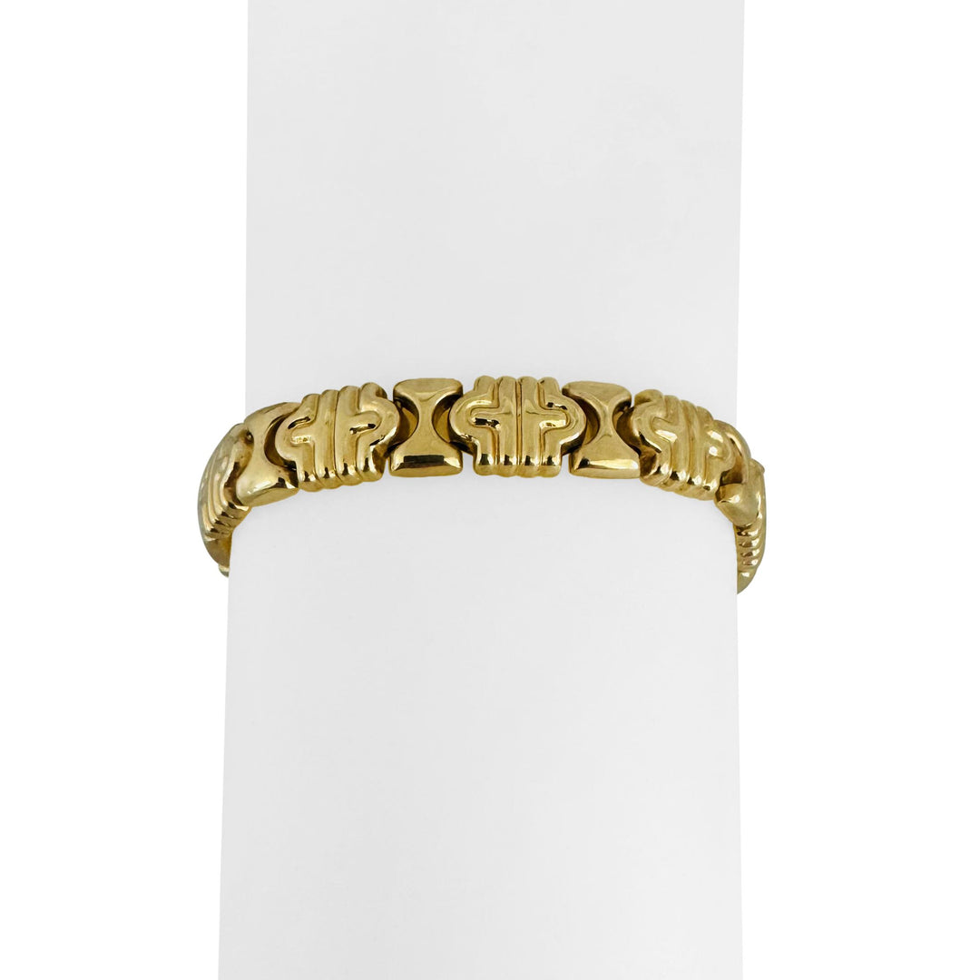 14k Yellow Gold 18.1g Vintage Polished 9mm Fancy Link Bracelet Italy 7"