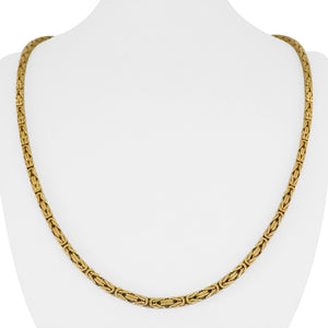 14k Yellow Gold 34.5g Solid Heavy 3mm Squared Byzantine Link Chain Necklace 24"
