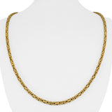 14k Yellow Gold 34.5g Solid Heavy 3mm Squared Byzantine Link Chain Necklace 24"