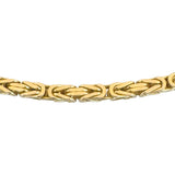 14k Yellow Gold 34.5g Solid Heavy 3mm Squared Byzantine Link Chain Necklace 24"