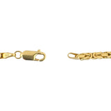 14k Yellow Gold 34.5g Solid Heavy 3mm Squared Byzantine Link Chain Necklace 24"