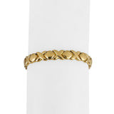 14k Yellow Gold 13g Ladies Polished Hugs and Kisses XO Link Bracelet 7"