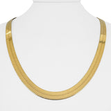 14k Yellow Gold 35.8g Solid Heavy 8mm Herringbone Link Necklace Italy 22"