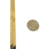 14k Yellow Gold 35.8g Solid Heavy 8mm Herringbone Link Necklace Italy 22"