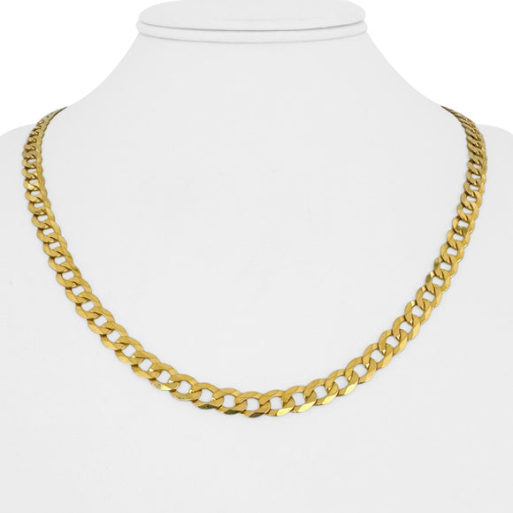 14k Yellow Gold 16.9g Solid Flat 5.5mm Curb Link Chain Necklace Italy 20